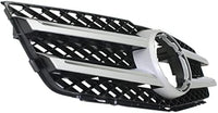 Front Grille Primed Shell And Insert With Chrome Molding & Aluminum Trim Direct Replacement Compatible With 2010-2015 Mercedes Benz GLK350 / 2013-2015 GLK250 MB1200161 20488008839776