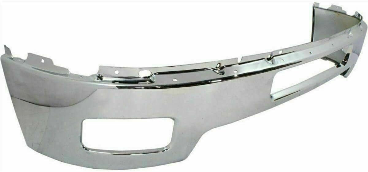 Front Bumper Chrome + Lower Valance Air Deflector + Extension Textured + Impact Brackets LH & RH Side Direct Replacement Compatible With Chevrolet Silverado 2500HD 3500HD 2011-2014