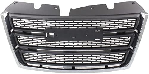 Front Grille Primed Shell And Insert Plastic Without Chrome Package Direct Replacement Compatible With 2010-2015 GMC Terrain GM1200630 22764303