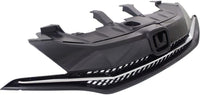 Front Grille Textured Insert With Chrome Molding Direct Replacement Compatible With 2014-2015 Honda Civic HO1200221 71120TS8A51