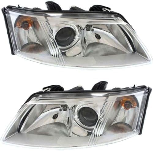 Set Of 2 Front Head Light Assembly Halogen Right Passenger And Left Driver Side Direct Replacement Compatible With 2003-2007 Saab 9-3 SB2502109 SB2503109 12799348 12799352