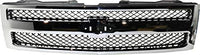 Front Grille Chrome Shell With Textured Insert + Bumper Outer Fillers Left & Right Side Direct Replacement Compatible With 2007-2013 Chevrolet Silverado 1500 GM1200572 GM1088172