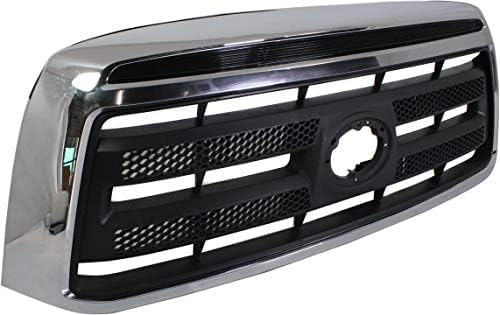 Front Grille Assembly Chrome Shell And Textured Insert Plastic Direct Replacement Compatible With 2010-2013 Toyota Tundra TO1200337 531000C230