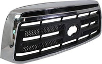 Front Grille Assembly Chrome Shell And Textured Insert Plastic Direct Replacement Compatible With 2010-2013 Toyota Tundra TO1200337 531000C230