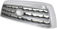 Front Grille Assembly Chrome Shell With Silver Insert Plastic Direct Replacement Compatible With 2008-2017 Toyota Sequoia TO1200329 531000C190