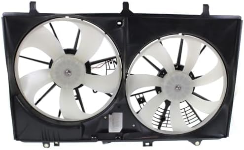 Front Radiator Dual Fan Assembly Without Control Module Direct Replacement Compatible With 2011-2013 Toyota Sienna TO3115167 163630V120-PFM 163630V110 163610P150 163610P160 167110V090