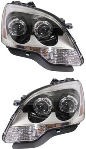 Set Of 2 Front Headlight Assembly Halogen Right Passenger & Left Driver Side Direct Replacement Compatible With 2008-2012 GMC Acadia GM2503358 GM2502358 20912394 20912393