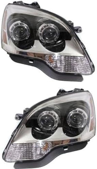 Set Of 2 Front Headlight Assembly Halogen Right Passenger & Left Driver Side Direct Replacement Compatible With 2008-2012 GMC Acadia GM2503358 GM2502358 20912394 20912393
