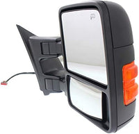 Front Power Mirror Towing Manual Folding Heated Textured Right Passenger Side Direct Replacement Compatible with 2011-2012 Ford F-Series Super Duty FO1321401 BC3Z17682BA