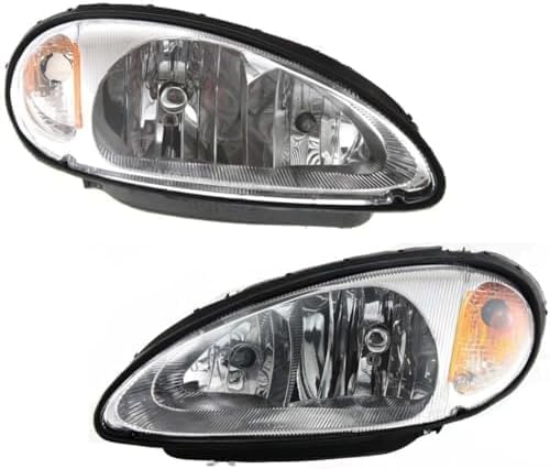 Set Of 2 Front Headlight Assembly Right Passenger & Left Driver Side Direct Replacement Compatible With 2001-2005 Chrysler PT Cruiser CH2502131 CH2503131 5288765AI 5288764AI