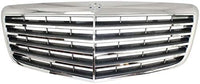 Front Grille Assembly Chrome Shell With Painted Gray Insert Plastic Direct Replacement Compatible With 2007-2009 Mercedes Benz E-Class MB1200147 21188017837246