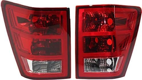Set Of 2 Tail Light Lens and Housing Plastic Left Driver & Right Passenger Side Direct Replacement Compatible With 2005-2006 Jeep Grand Cherokee CH2801159 CH2800159
