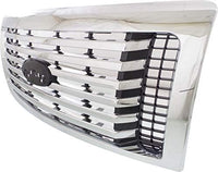 Front Grille Chrome Shell And Insert Plastic Direct Replacement Compatible With 2010-2012 Ford F-150 FO1200531 AL3Z8200C
