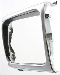 Set Of 2 Front Head Light Door Bezel Chrome Plastic Left Driver & Right Passenger Side Direct Replacement Compatible With 1992-1995 Toyota Pickup TO2513118 TO2512116