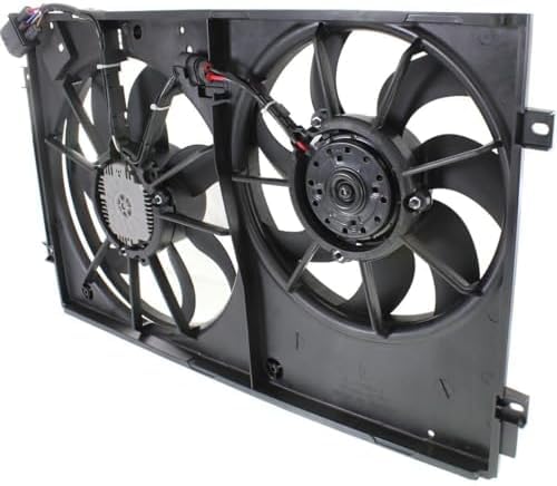 Front Radiator Cooling Dual Fan Assembly Plastic Direct Replacement Compatible with 2005-2015 Volkswagen Jetta VW3120100 1K0121207BB9B9-PFM 1K0959455ET