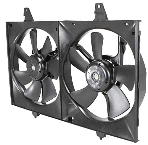 Front Radiator Cooling Dual Fan Plastic Direct Replacement Compatible with 1995-1999 Nissan Maxima / 1996-1999 Infiniti I30 IN3115101 NI3115103 NI3115109 214812L700 214813L900