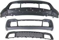 Front Bumper Lower Cover Primed + Grille & Frame Direct Replacement Compatible With 2014-2016 Jeep Grand Cherokee CH1015115 CH1036128 CH1037108 1WL30TZZAD 68141936AD 68143070AD