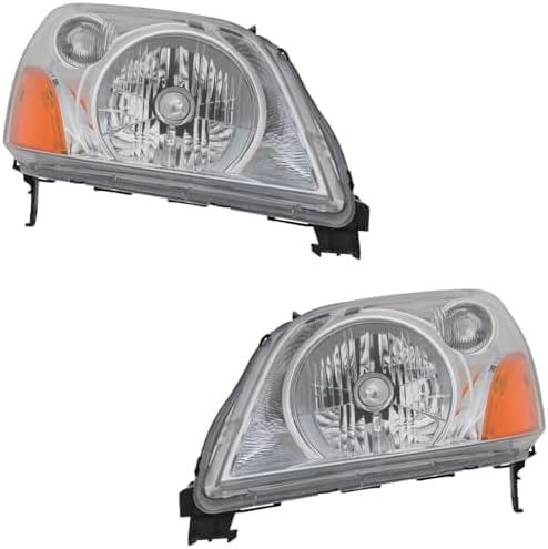 Set Of 2 Front Headlight Lens And Housing Right Passenger & Left Driver Side Direct Replacement Compatible With 2003-2005 Honda Pilot HO2518105 HO2519105 33151S9VA01 33101S9VA01