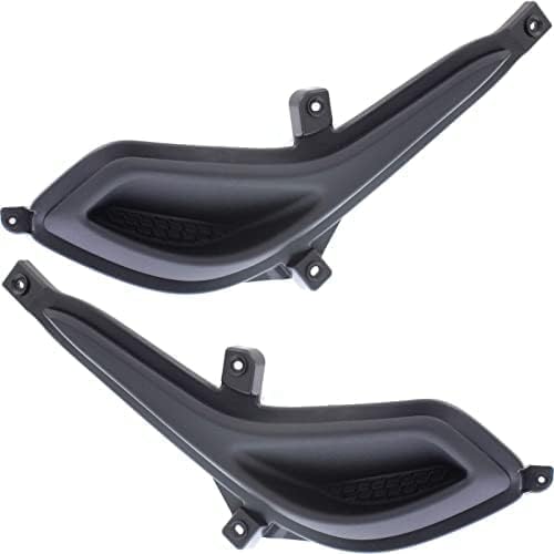 Set Of 2 Front Fog Light Cover Dark Gray Plastic Right Passenger & Left Driver Side Direct Replacement Compatible With 2012-2017 Hyundai Accent HY1039111 HY1038111 865641R000