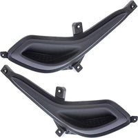 Set Of 2 Front Fog Light Cover Dark Gray Plastic Right Passenger & Left Driver Side Direct Replacement Compatible With 2012-2017 Hyundai Accent HY1039111 HY1038111 865641R000