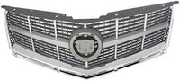 Front Grille Assembly Plastic Gray Shell and Insert Direct Replacement Compatible With 2010-2012 Cadillac SRX GM1200629 25778321