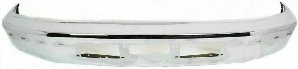 Front Bumper Chrome Steel + Mounting Brackets + Molding Centre + Right & Left Side Direct Replacement Compatible With 1992-1997 Ford F-Series / 1992-1996 Bronco FO1067108