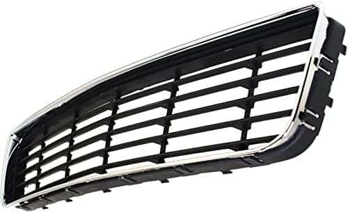 Front Bumper Grille Chrome Shell With Dark Gray Insert Plastic Direct Replacement Compatible With 2006-2011 Chevrolet Impala GM1036106 10333711