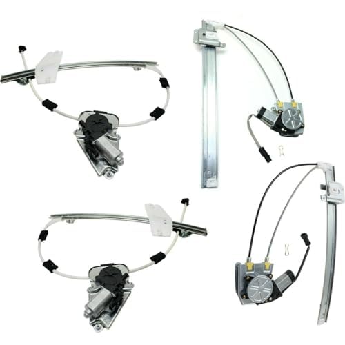 Set of 4 Front & Rear Power Window Regulators with Motor Right Passenger & Left Driver Side Direct Replacement Compatible with 2002-2006 Jeep Liberty CH1351155 CH1350155 CH1551111