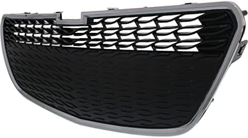Front Bumper Lower Grille Chrome Shell & Primed Insert Without Fog Holes Direct Replacement Compatible With 2013-2015 Chevrolet Spark GM1200656 95078756