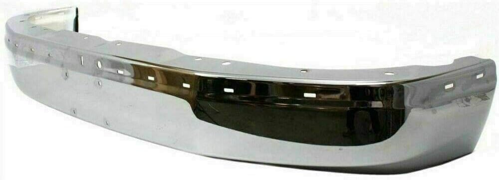 Front Bumper Face Bar Chrome Steel + Upper Cover Textured Direct Replacement Compatible With Chevrolet Express & GMC Savana 2500 3500 2003-2023/1500 2003-2014 GM1000693 GM1002459