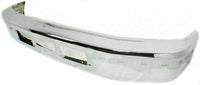 Front Bumper Chrome + Lower Valance Panel Textured + Moldings Primed Center + Left & Right Side Direct Replacement Compatible With Ford F-Series/Bronco 1992-1996 FO1002254