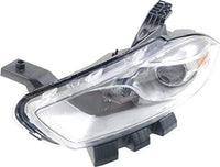 Front Head Light Assembly Halogen Chrome Interior Left Driver Side Direct Replacement Compatible With 2013-2015 Dodge Dart 68081389AL-PFM REPD100162