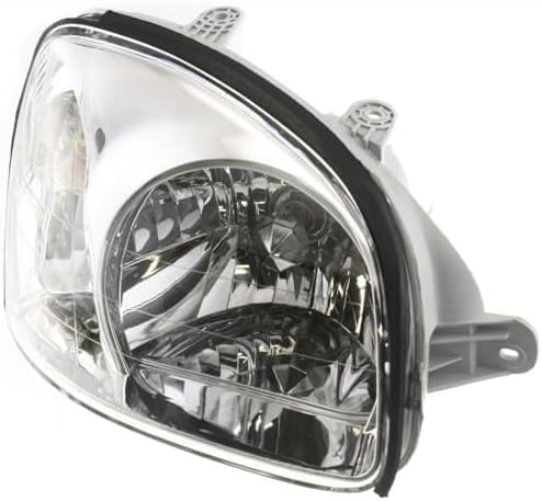 Set Of 2 Front Head Light Assembly Plastic Left Driver & Right Passenger Side Direct Replacement Compatible With 2001-2003 Hyundai Santa Fe HY2502121 HY2503121 9210126050 9210226050