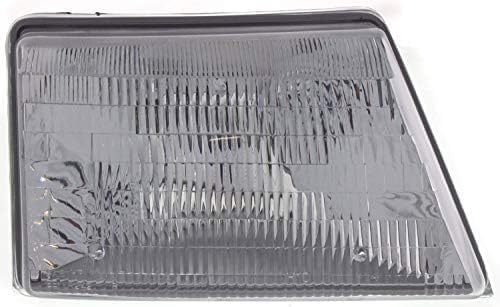 Front Grille Chrome Shell & Gray Insert + Header Panel Thermoplastic And Fiberglass + Headlight Left & Right Side Direct Replacement Compatible With 1998-2000 Ford Ranger FO1200341