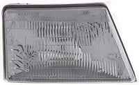 Front Grille Chrome Shell & Gray Insert + Header Panel Thermoplastic And Fiberglass + Headlight Left & Right Side Direct Replacement Compatible With 1998-2000 Ford Ranger FO1200341
