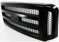 Front Grille Primed Shell And Honeycomb Insert Plastic Direct Replacement Compatible With 2005-2007 Ford F-250 F-350 Super Duty FO1200457 5C3Z8200CAD