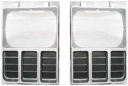 Set Of 2 Front Head Light Door Bezel Left Driver & Right Passenger Side Direct Replacement Compatible With 1981-1982 Chevrolet/C/K Series GM2513105 GM2512105 14021352 14021351