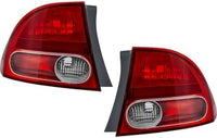 Set Of 2 Tail Light Outer Lens And Housing Right Passenger & Left Driver Side Direct Replacement Compatible With 2006-2008 Honda Civic HO2801165 HO2800166 33501SNAA02 33551SNAA02