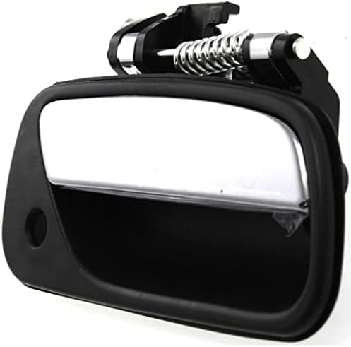 Front Exterior Door Handle Textured with Chrome Lever and Key Hole Plastic Right Passenger Side Direct Replacement Compatible with 1993-1998 Toyota T100 TO1311135 6921034020
