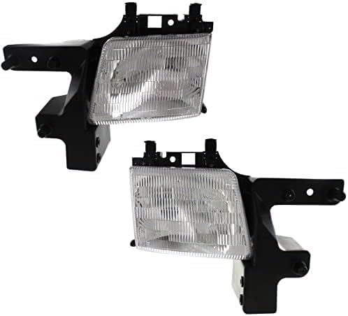 Set Of 2 Front Headlight Assembly Right Passenger & Left Driver Side Direct Replacement Compatible With 1998-2003 Dodge Ram Full Size Van CH2502118 CH2503118 55076525AC 55076524AC