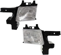 Set Of 2 Front Headlight Assembly Right Passenger & Left Driver Side Direct Replacement Compatible With 1998-2003 Dodge Ram Full Size Van CH2502118 CH2503118 55076525AC 55076524AC