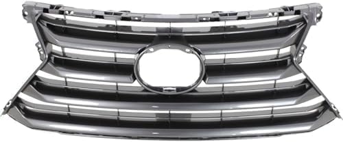 Front Grille Painted Silver Shell And Insert Plastic Direct Replacement Compatible With 2015-2017 Lexus NX200t / NX300h LX1200172 5311178010
