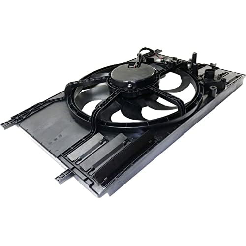 Front Radiator Single Fan Assembly Direct Replacement Compatible with 2015-2022 Ram ProMaster City / 2016-2018 Fiat 500X FI3115102 68360299AA 68247205AA
