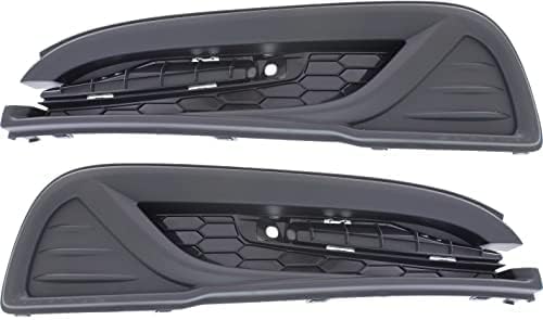 Set Of 2 Front Fog Light Cover Textured Plastic Left Driver & Right Passenger Side Direct Replacement Compatible With 2013-2015 Honda Civic HO1039113 HO1038113
