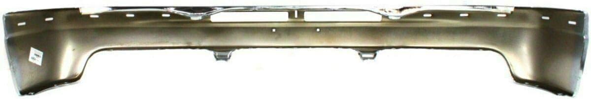 Front Bumper Chrome Steel + Upper Cover + Lower Valance + Brackets Left & Right Side Direct Replacement Compatible With 1999-2002 Chevrolet Silverado 1500/2000-2004 Tahoe Suburban