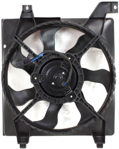 Front Radiator & A/C Condenser Cooling Fan Assembly Plastic Direct Replacement Compatible with 2006-2011 Hyundai Accent HY3115122 HY3120100 253801E100 977301E000