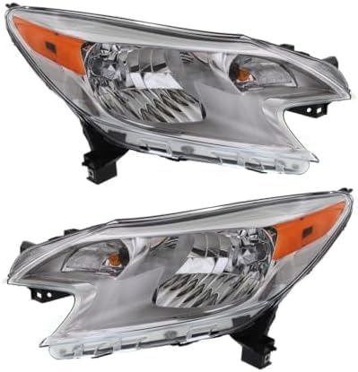 Set Of 2 Front Head Light Assembly Plastic Left Driver & Right Passenger Side Direct Replacement Compatible With 2014-2016 Nissan Versa Note NI2503223 NI2502223 260103WC0 260603WC0A