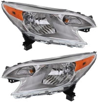 Set Of 2 Front Head Light Assembly Plastic Left Driver & Right Passenger Side Direct Replacement Compatible With 2014-2016 Nissan Versa Note NI2503223 NI2502223 260103WC0 260603WC0A