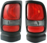 Set OF 2 Tail Light Lens And Housing Right Passenger & Left Driver Side Direct Replacement Compatible With 1994-2002 Dodge Ram 1500 2500 3500 CH2800122 CH2801122 55055265AC 55055264AC