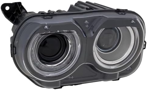 Front Head Light Assembly Halogen Left Driver Side Without Air Ducts Direct Replacement Compatible With 2015-2023 Dodge Challenger CH2502267 68174065AG 68174065AF